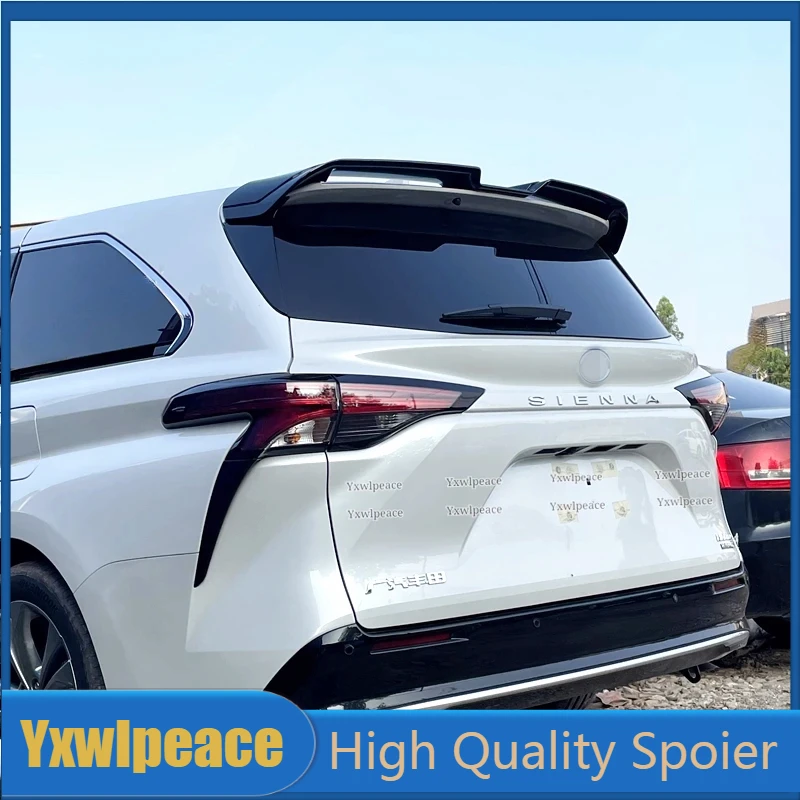 

For Toyota NEW Sienna 2020-2022 Spoiler ABS Glossy Black and Carbon Look Trunk Wing Rear Roof Spoiler Body Kit Accessories