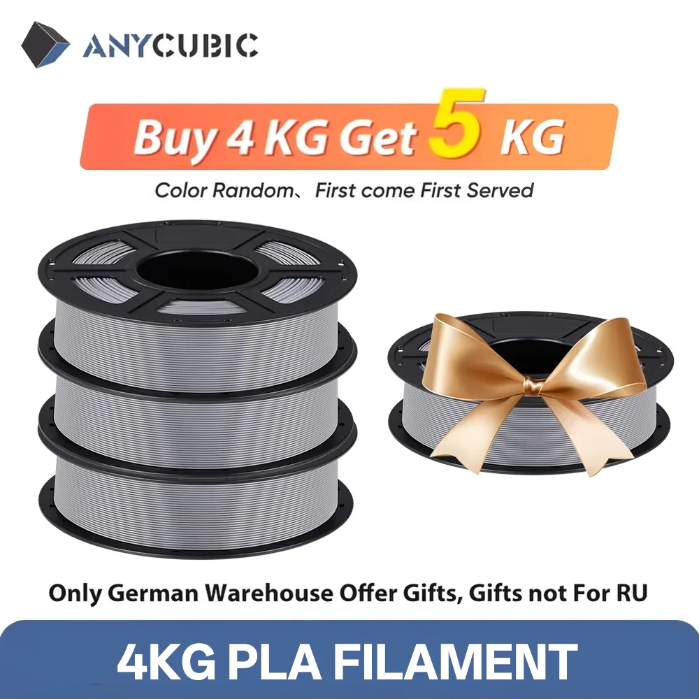 4 kg/lotto, filamento in PLA da 1,75 mm per stampanti 3D FDM, materiale di consumo per stampa 3D, disponibile anche in rotoli da 1 kg, compatibile con Kobra 2 Neo Max.
