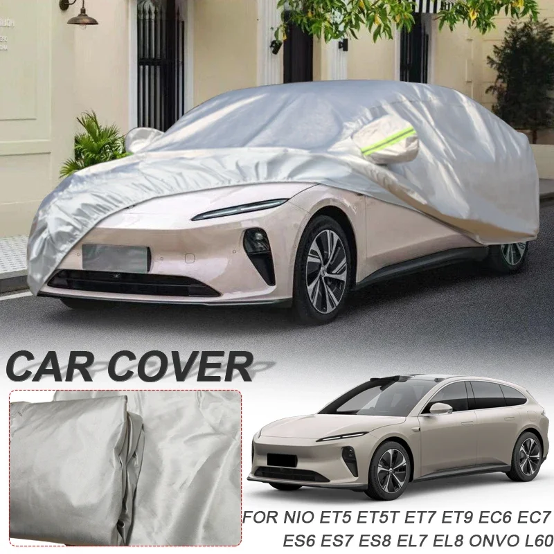 ل NIO EC6 EC7 ES6 EL6 ES7 EL7 ES8 EL8 ET5 ET5T ET7 ET9 ONVO L60 البوليستر 210T غطاء السيارة السيارات مقاوم للماء المضادة للأشعة فوق البنفسجية الغبار
