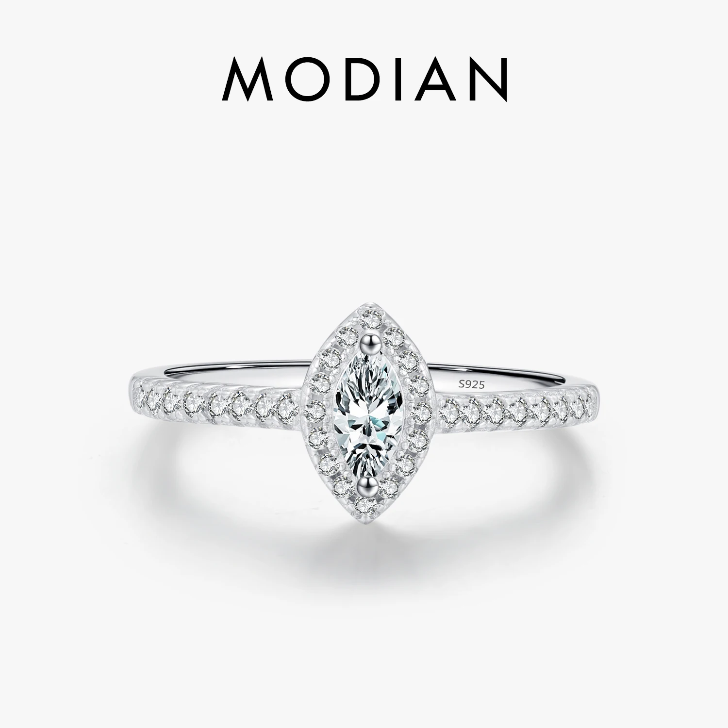 

MODIAN Exquisite Luxury Marquise Cut CZ Ring 925 Sterling Silver Ring for Women Wedding Engagement Gift Fine Jewelry Accessories