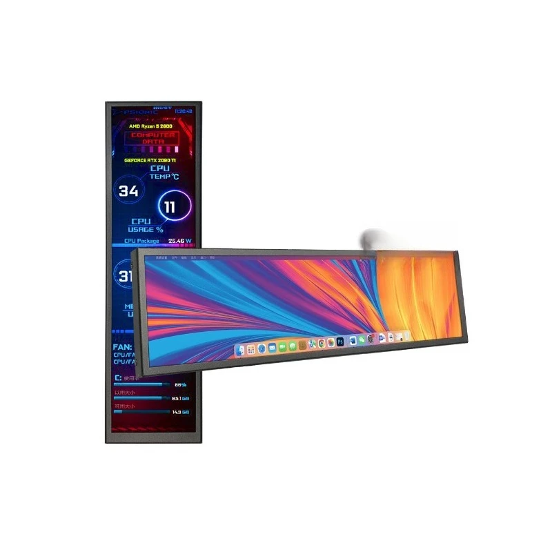 

Computer case secondary screen extended size portable strip type-c desktop host touch small monitor