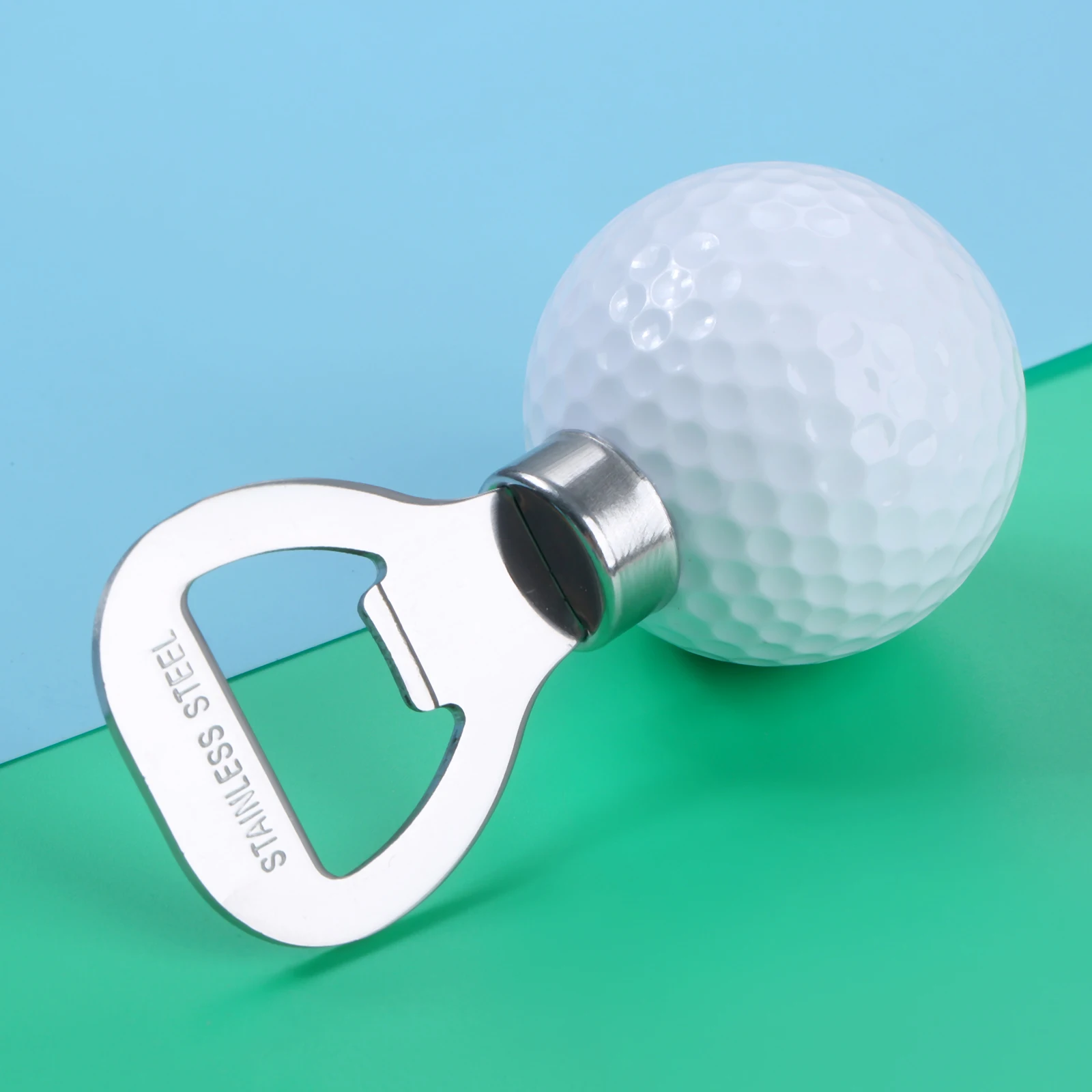 1pc Bierflesopener Nieuwigheid Golfvorm Creatieve Keukengadgets Drinkopening Golfbalvormig Roestvrij staal voor golfliefhebber