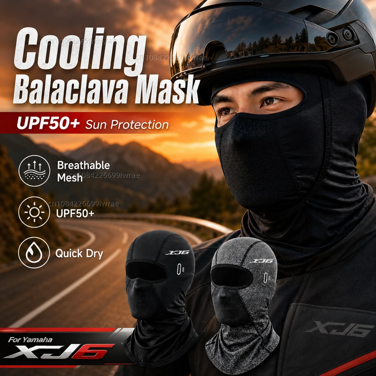 Cooling Motorcycle Balaclava Mask UPF50+ UV Protection Breathable Face Cover Summer For Yamaha XJ6 XJ6F XJ6N DIVERSION 2009-2014