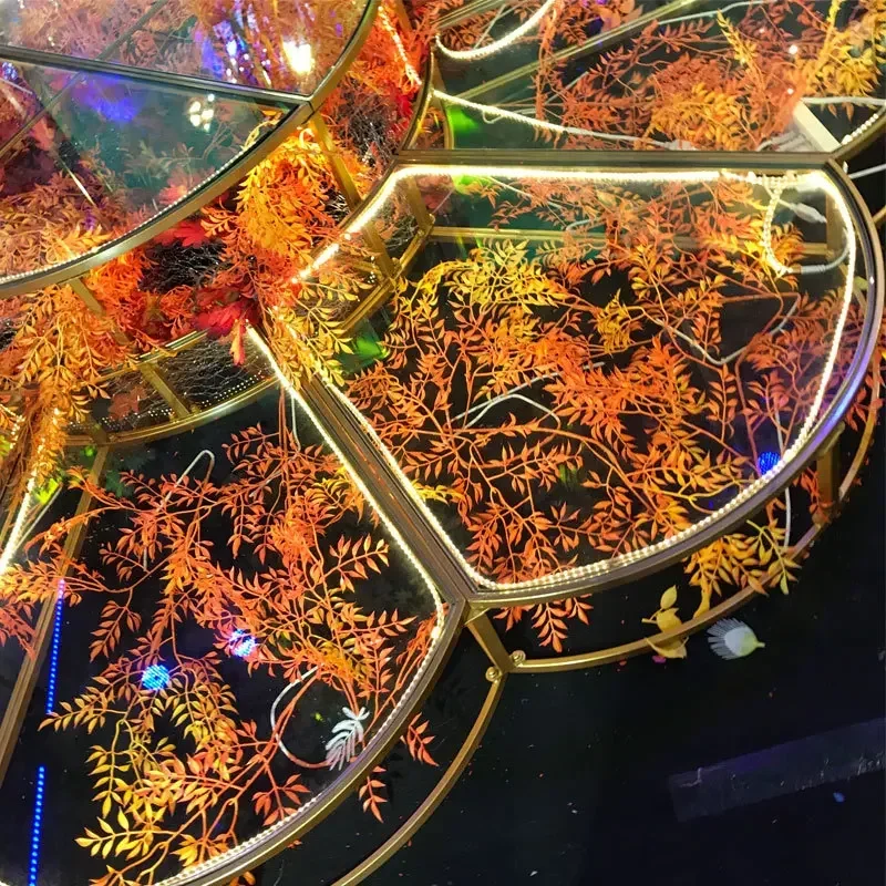 Petal stage, luminous stage, tempered glass catwalk stage