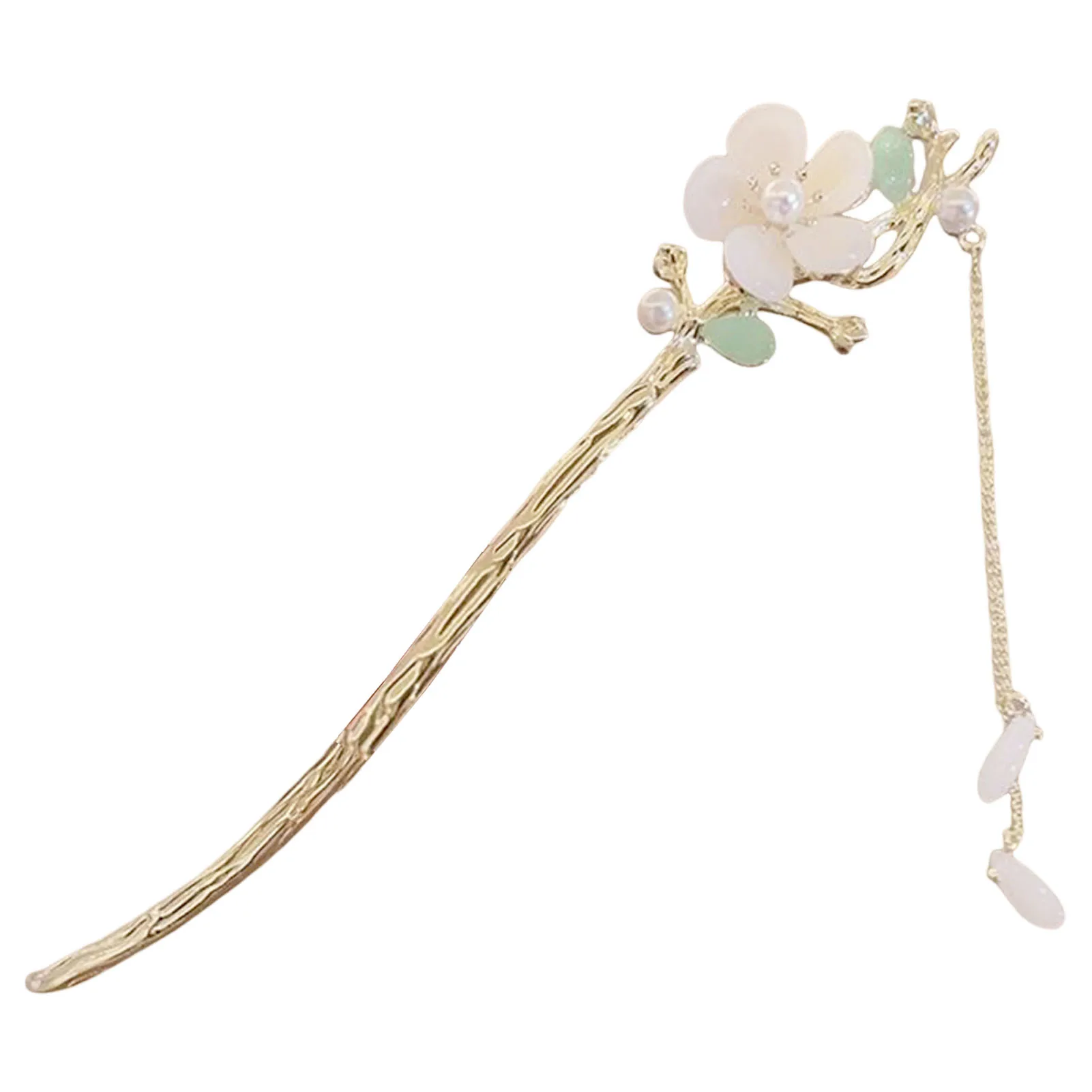 New Hot Woman Flower Hair Chignon with Tassel Fine Pattern Setting Elegant Hair Chopsticks for Women Girls and Hairdressing