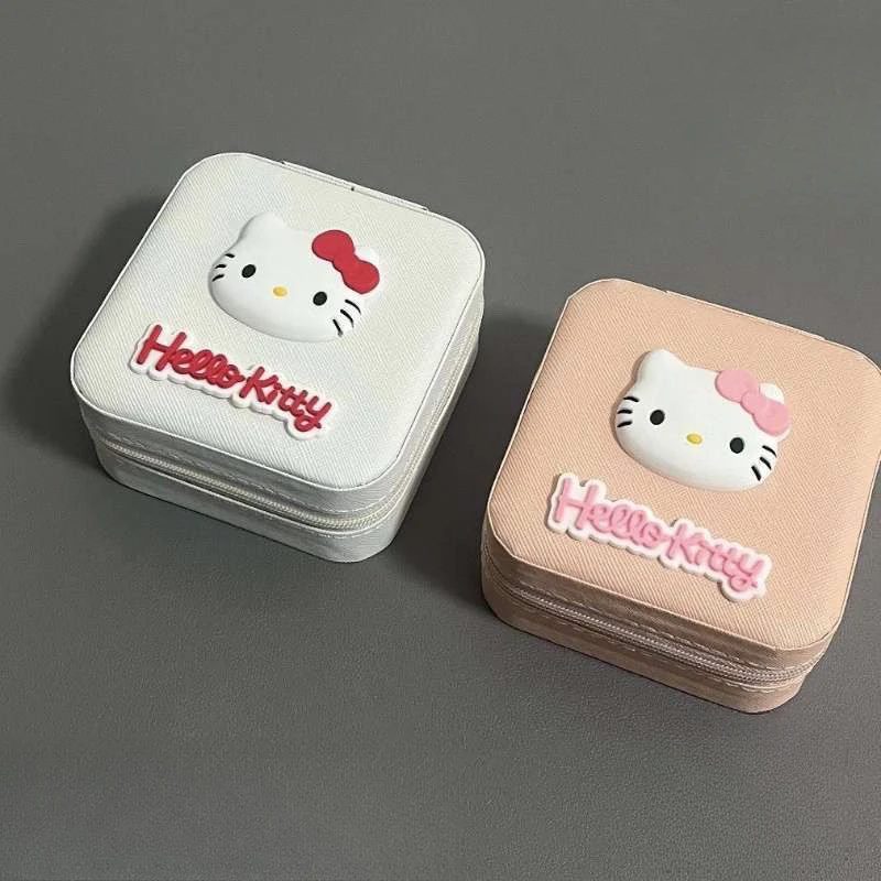 

Kawaii Sanrio Hello Kitty Cute Jewelry Box with Multiple Layers Delicate Portable Practical Anime Figure Gift Kids Toys