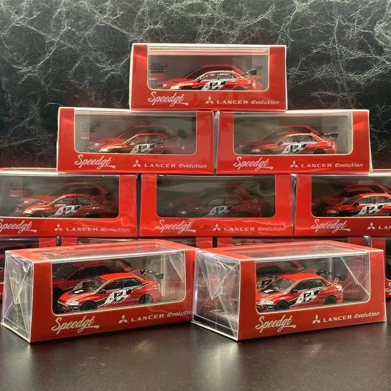 รถแข่งโลหะผสมสเกล 1/64 รุ่น Speed GT Lancer Evolution EVO IX ของเล่นรถจำลองขนาดเล็กสำหรับเด็ก