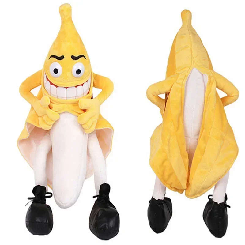 40 cm y 80 cm novedad divertida hombre plátano malvado juguete de peluche lindo muñeco de plátano de fruta suave modelo boda Día de San Valentín regalo para niños