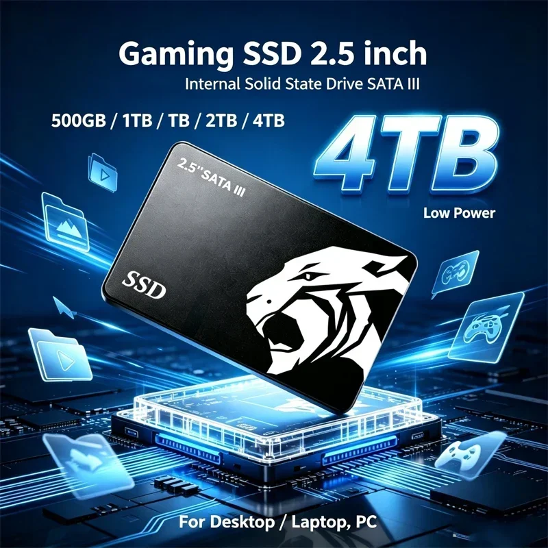2.5 Inch SSD Internal Solid State Drive High Speed 500GB 1TB 2TB 4TB Shock Resistant Gaming SSD for Desktop Laptop PC