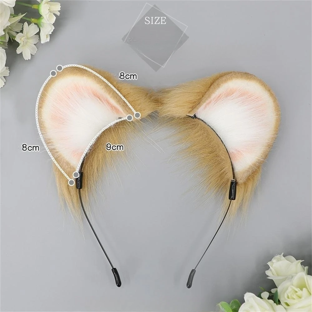 Faux Fur Multicolor Animal Headband Hamster Plush Round Ears Cosplay Hair Clips Night Party Cosplay Prop Anime Lolita Hairband