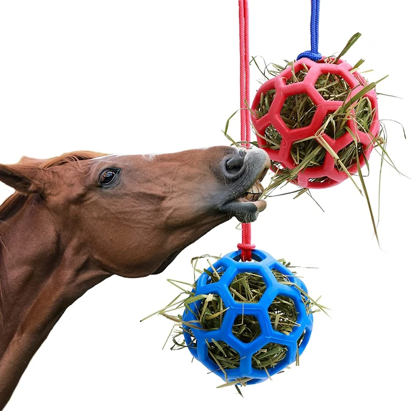 Balle de jeu de foin pour cheval, jouet d'alimentation pour mouton et cheval, mangeoire de chèvre et veille de Charleroi, souligné, 2 paquets