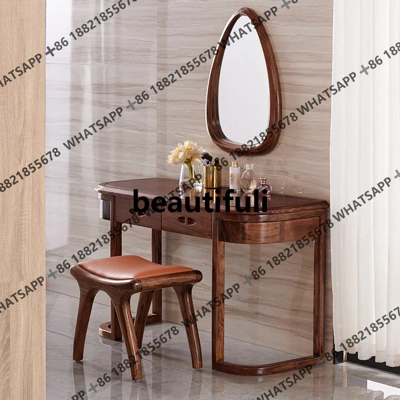 

New Chinese ebony dresser stool set imported ebony original solid wood R