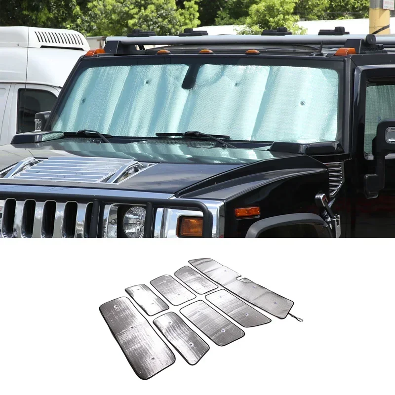 Car Windshield Sunshade UV Ray Reflector For Hummer H2 2003-2009 Front Window Sun Shade Shield Kit Foldable Reflective Sun Visor