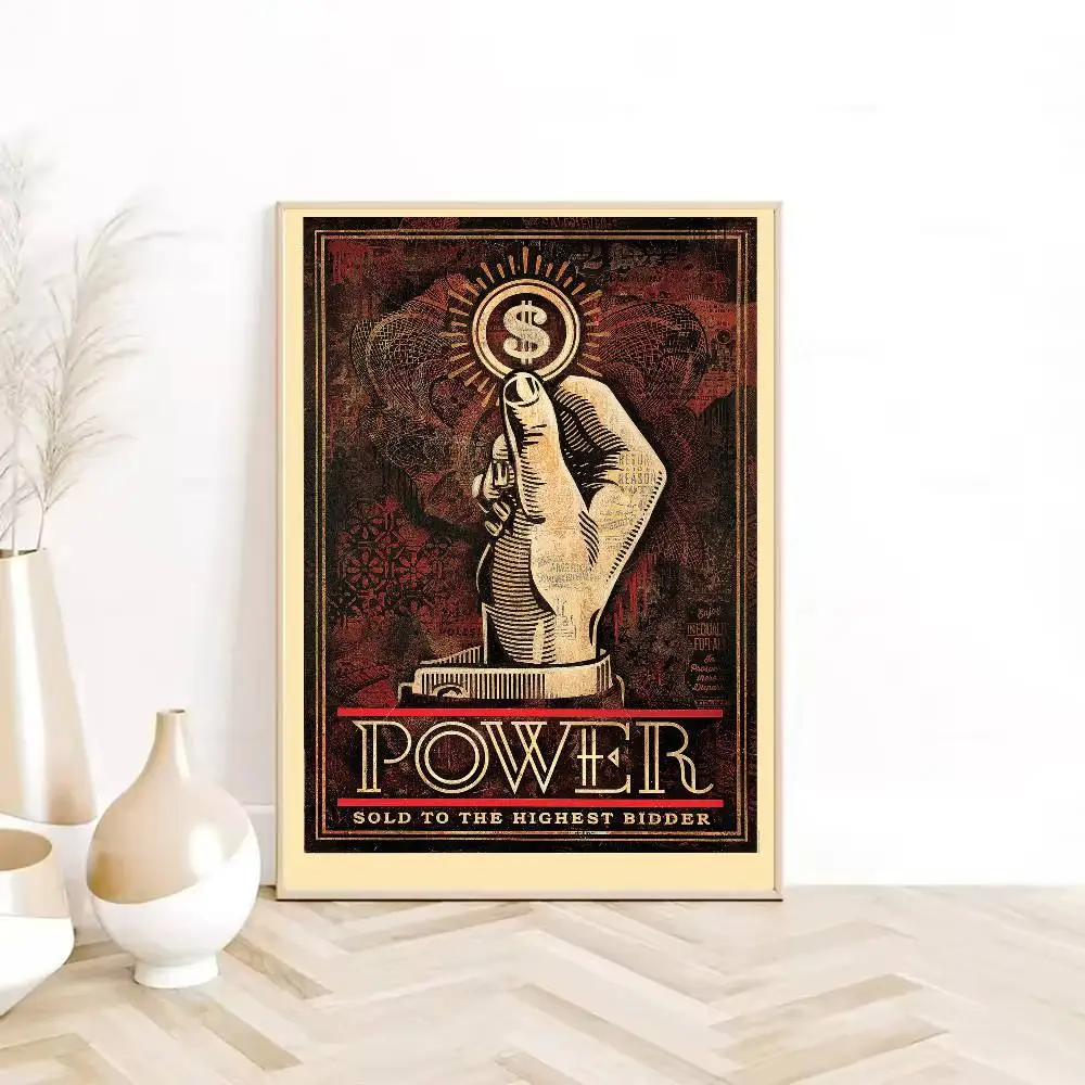 أعمال فنية S-Shepard F-Fairey ملصق HD جدار لزج مقاوم للماء غرفة المعيشة المنزلي غرفة النوم شريط النوم الديكور الجمالي