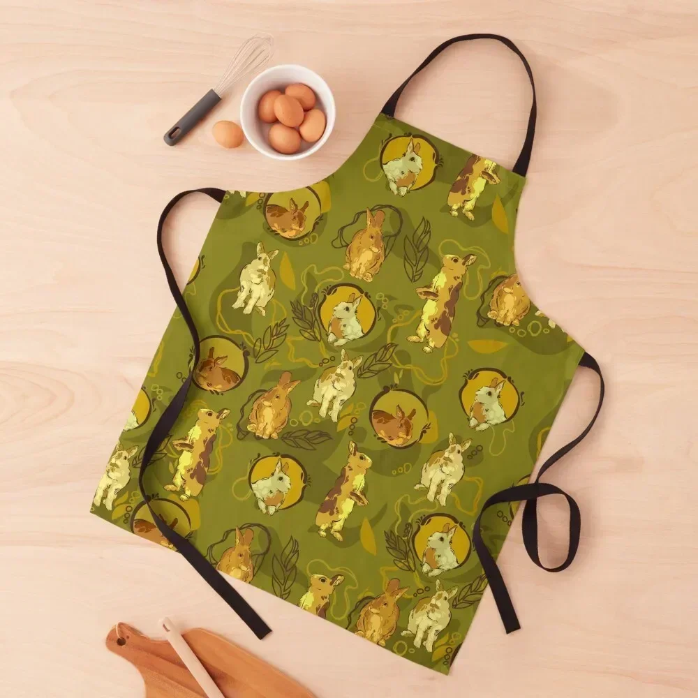 

Mid Century Bunny Pattern Apron kitchen clothes for men Women's Kitchen cooks clothes Kitchen New 2022 Year Apron