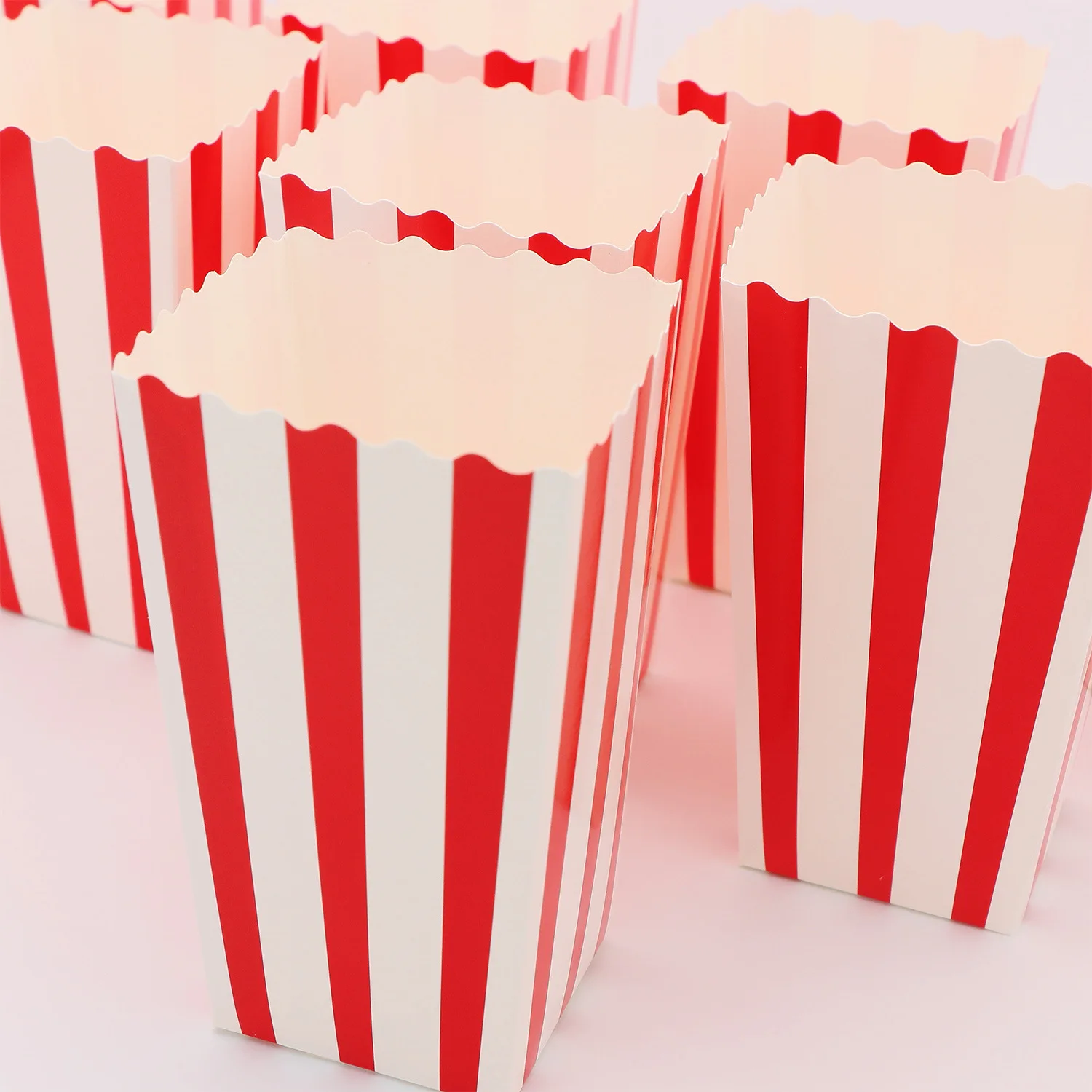 6/12/24/36 Stück Rot Gestreifte Popcorn-Box Snackbox Kindergeburtstag Babyparty Filmnacht Party Dekorationszubehör – Detail 4