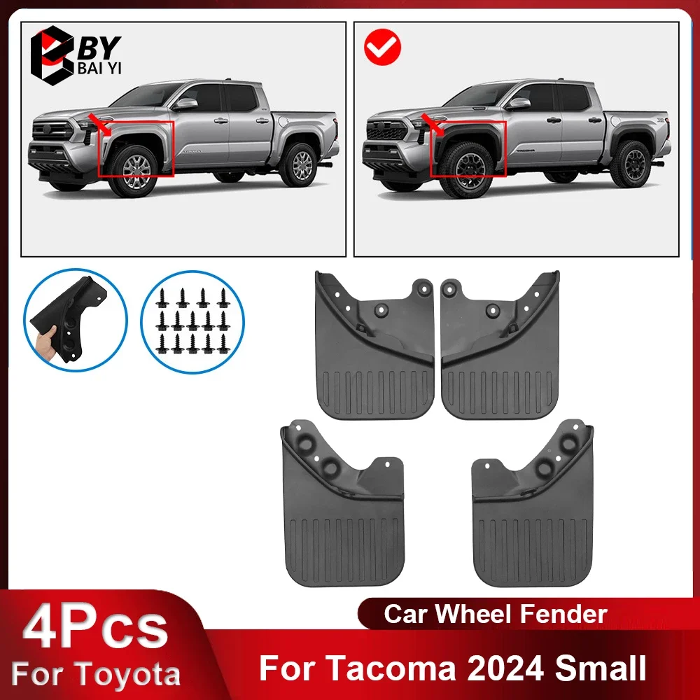 

4 Pcs Customized Car Mudguards Are Suitable for Toyota Tacoma 2024 Small Car Tire Soft Rubber Mudguard Accessories