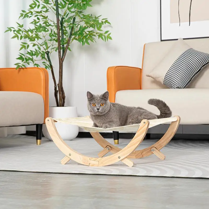 Elevated Cat Bed Anti-Slip Cat Hammock Bed For Indoor Rocking Cat Bed Elevated Pet Furniture Pet Resting Hammock Cat Hammock