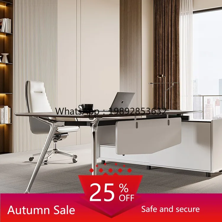 

YFY Office Simple Modern Female Executive Desk President Boss Desk Single Desk and Chair Set Office Furniture