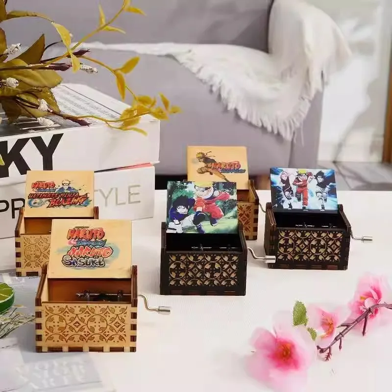 ナルトオルゴール漫画をテーマにしたナルトオルゴールクラシック手回しオルゴール装飾品木製オルゴールナルトフィギュア