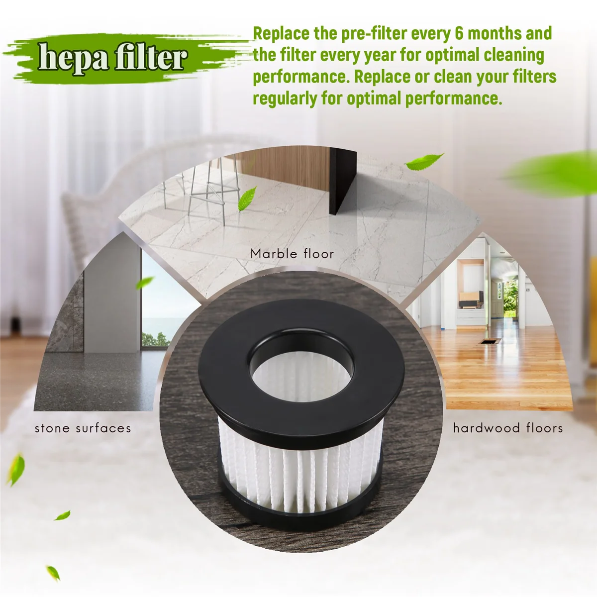 Substituição do filtro para aspirador deerma, peça de reposição, modelo cm300s cm400 cm500 cm800, 2 peças