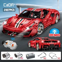 Cada 3187PCS RC Racing Car Super Car Building Blocks City Remote Control Sports Vehicle Bricks Toys for Kids