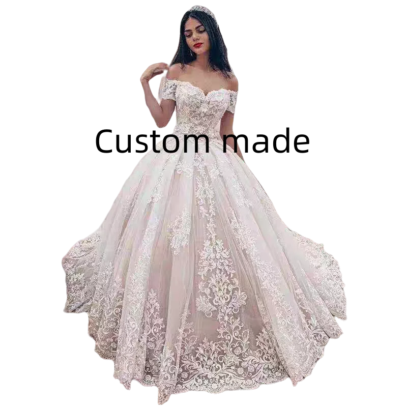 

Custom made Exquisite Wedding Dress 2025 Ball Gown Sweetheart Appliques Off The Shoulder Lace-up For Brides Vestido De Novia