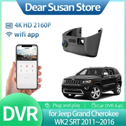 Car Video DVR for Jeep Grand Cherokee WK2 SRT 2011~2016 2160p Driving Recorder Front Rear Dash Camera Night Vision HD Accessorie