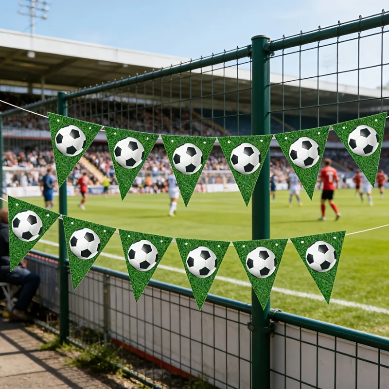 12pcs Football Birthday Pull Flags Suitable for Football Party Decorations Creating A Festive Atmosphere with Party Setup Props
