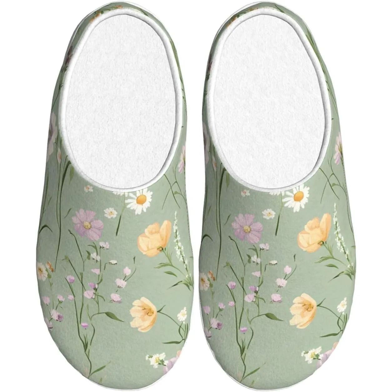 

Floral Pastel Women’s Cozy Slippers Soft Cotton Indoor & Outdoor House Slippers With Anti-Slip Sole