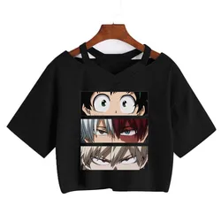T-shirt Cute Anime T Shirt Cool Graphic Tshirt Manga Top Tees Female loose short crop top baby tee basic clothes y2k vintage emo