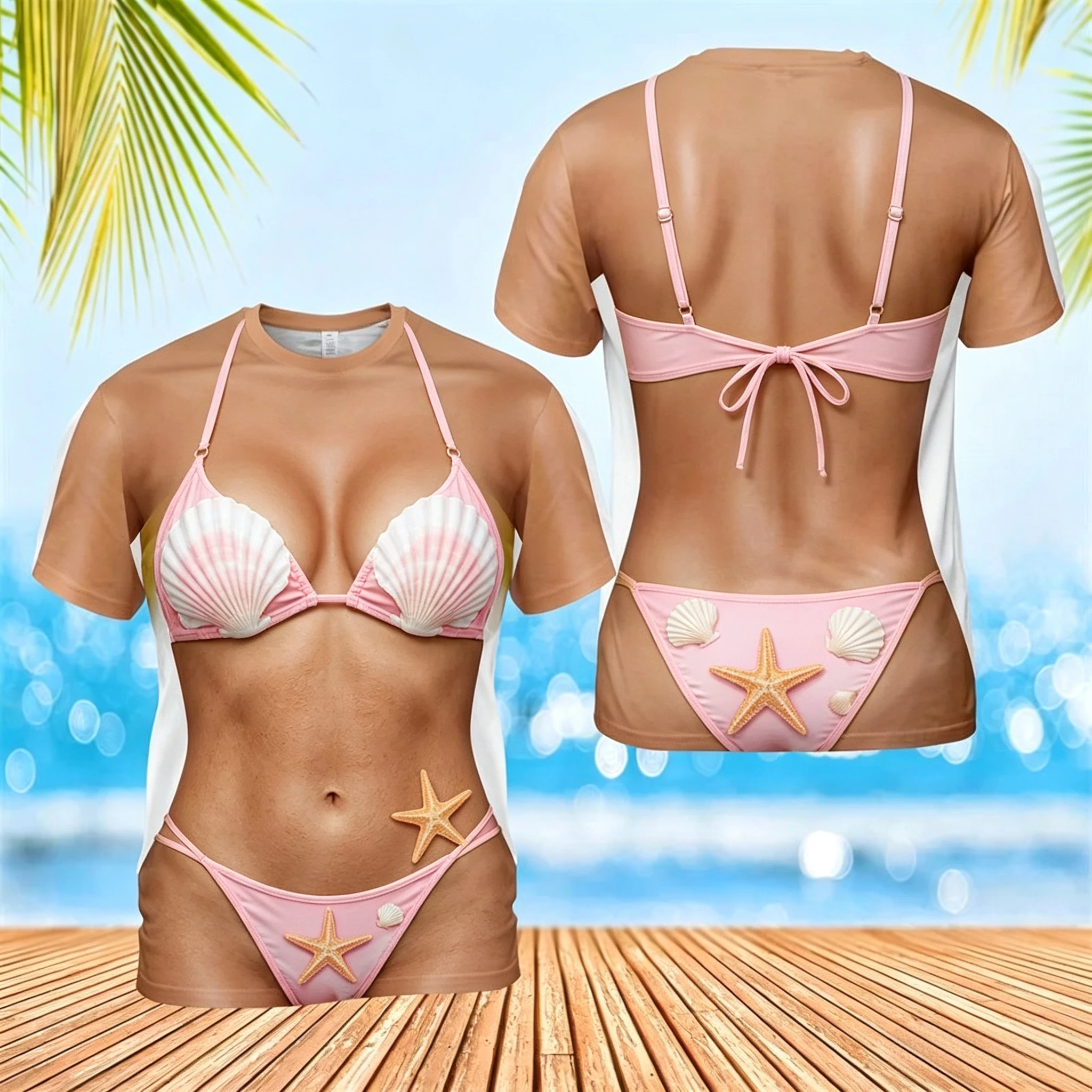 2026 New 3D Replica Bikini Print T-Shirt - Fun and Casual Party Top - Quick-Drying and Breathable - Family Clothing - 3D Print