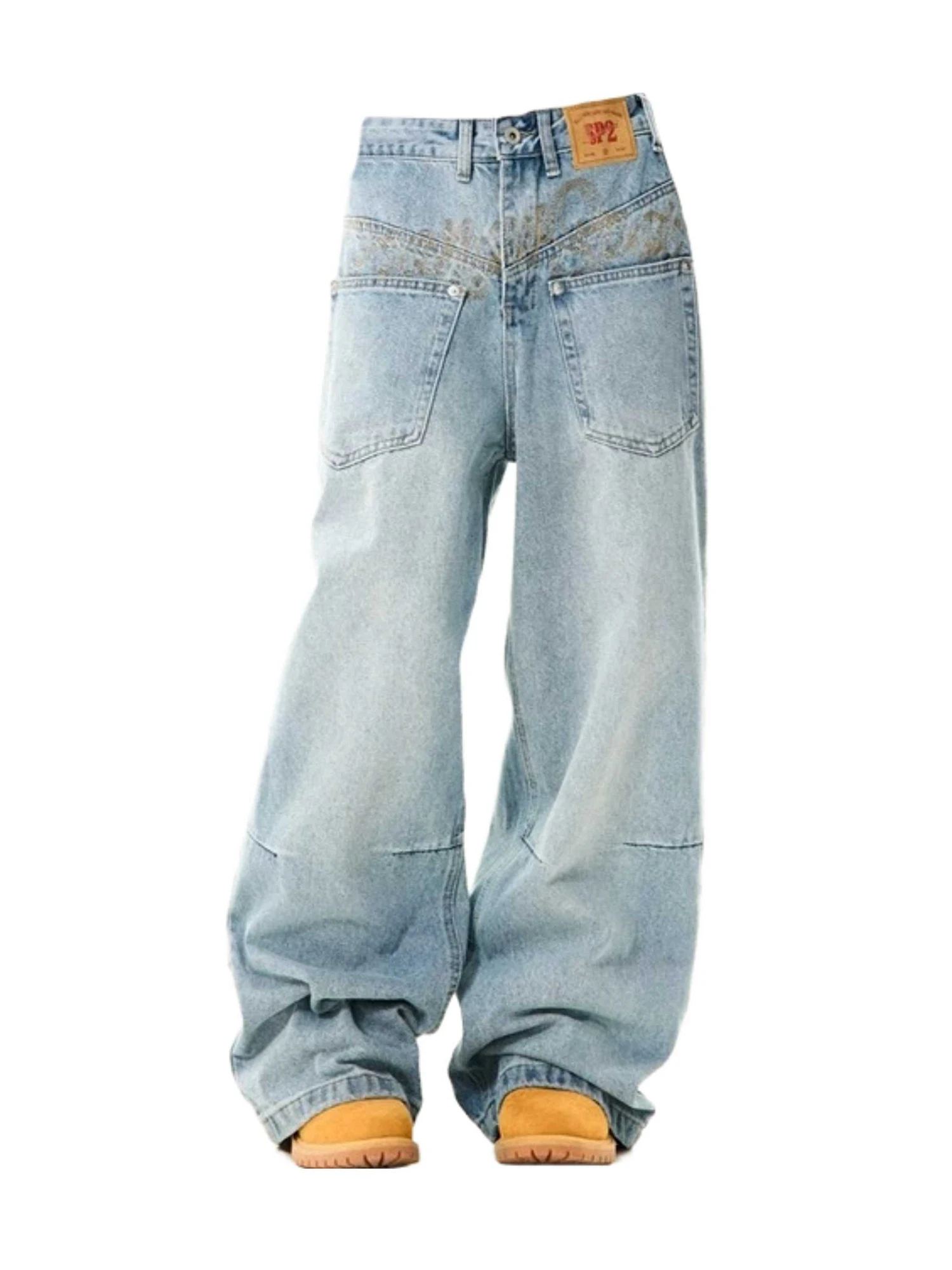 

Women Light Blue Baggy Y2k Jeans Harajuku Vintage Boyfriend Denim Trouser Japanese 2000s Style Oversize Jeans Pants Clothes 2025