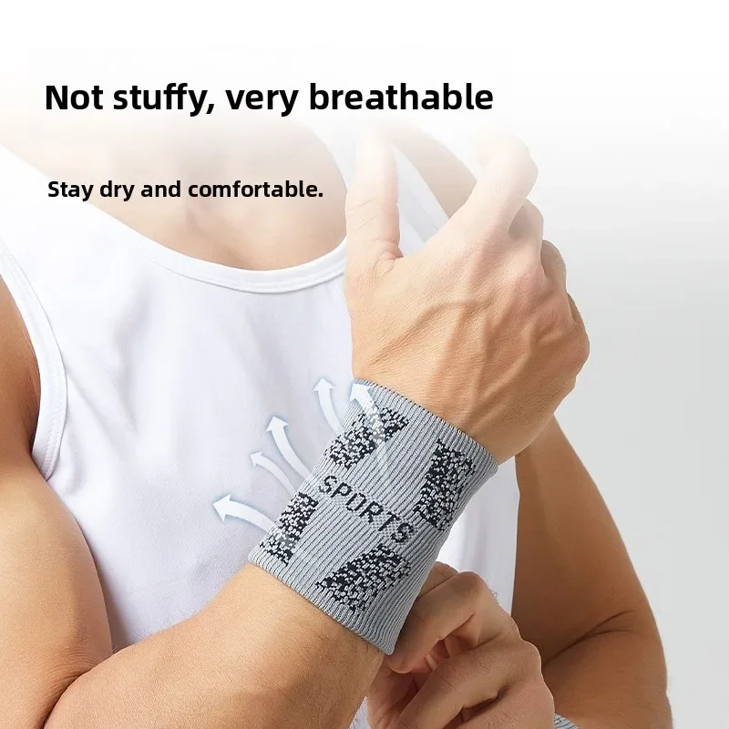 Professional High-Elastic Breathable Compression Wrist Guard Sweat-Absorbing Anti-Sprain Support for Basketball And Badminton