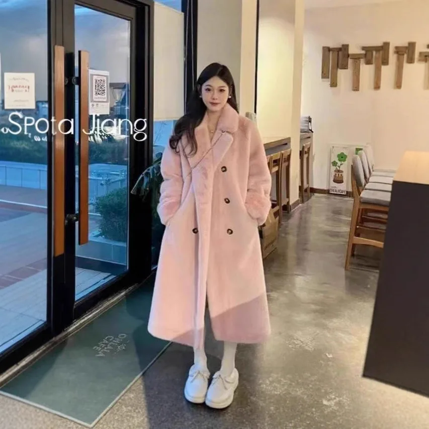 جديد الخريف والشتاء تقليد أرنب الفراء الفراء سميكة مزاجه الدافئة الموسعة أفخم معطف الفراء سترة دعوى طوق #1