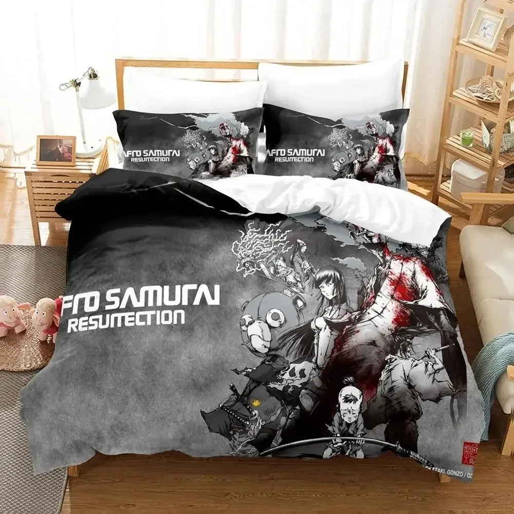 2024 novo afro samurai conjunto de cama único gêmeo completo rainha rei tamanho conjunto adulto criança quarto capa edredão conjuntos 3d impressão anime cama