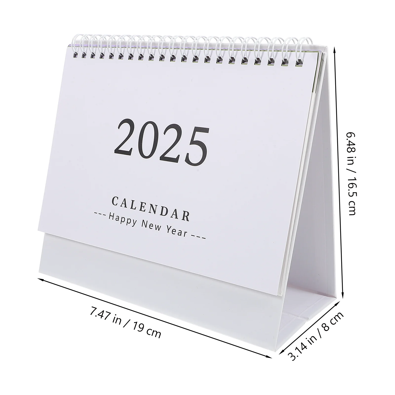 Calendario da tavolo inglese Calendario da tavolo da ufficio minimalista portatile in carta spessa 2024 2025 Forniture per ufficio con pianificatore a spirale