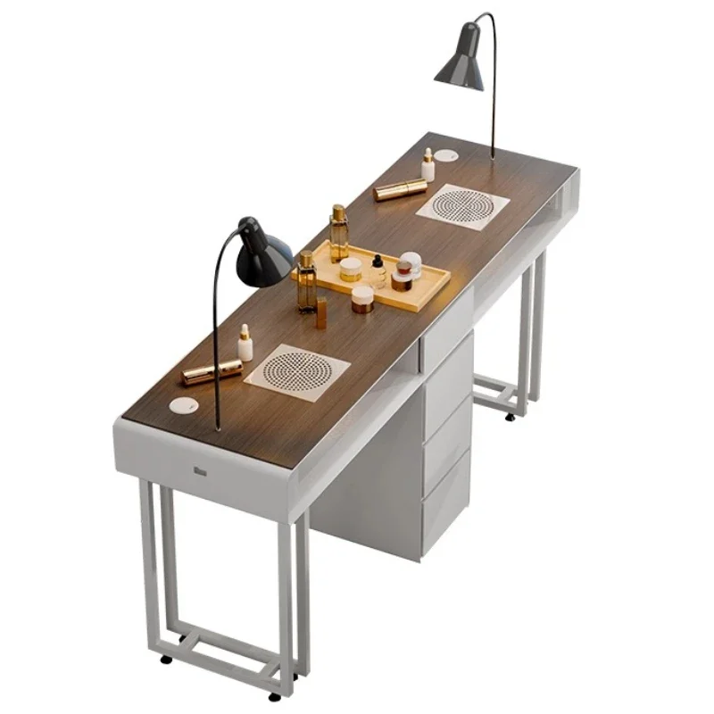 طاولة أظافر أوروبية مدمجة، منظم كبير، محطة طاولة أظافر، أثاث فريد من نوعه من Mesinha De Manicure