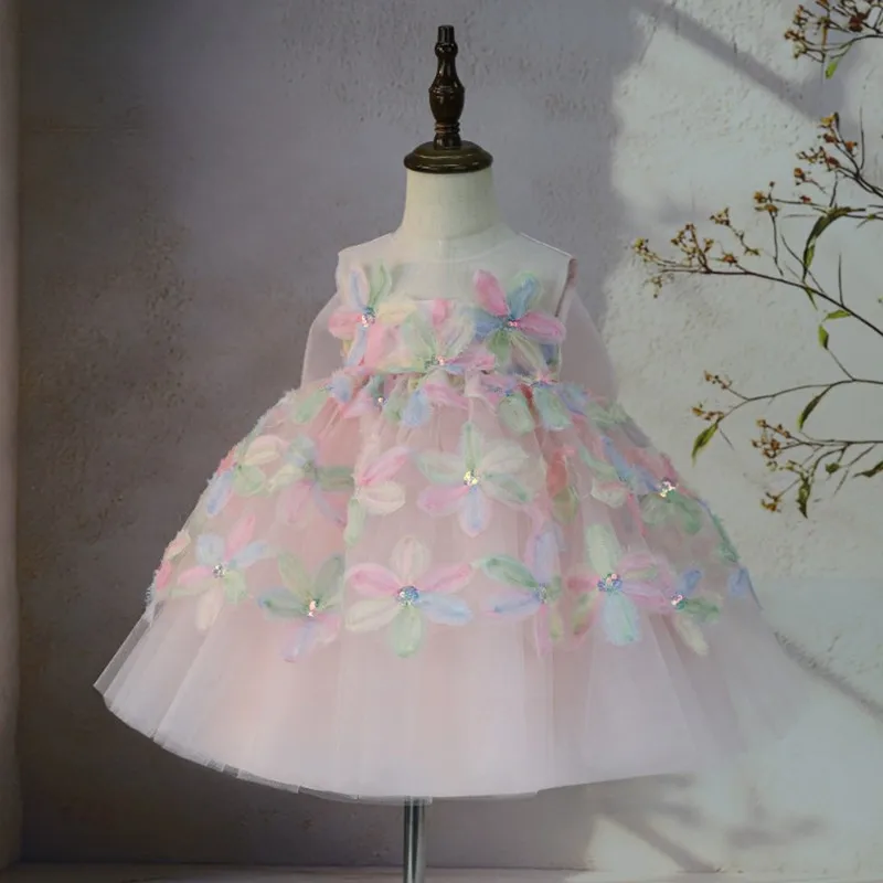 

Children's Host's Piano Performance Birthday Party Dresses A4920 Vestidos Bridesmaid Dress New Girls Princess Ball Gown