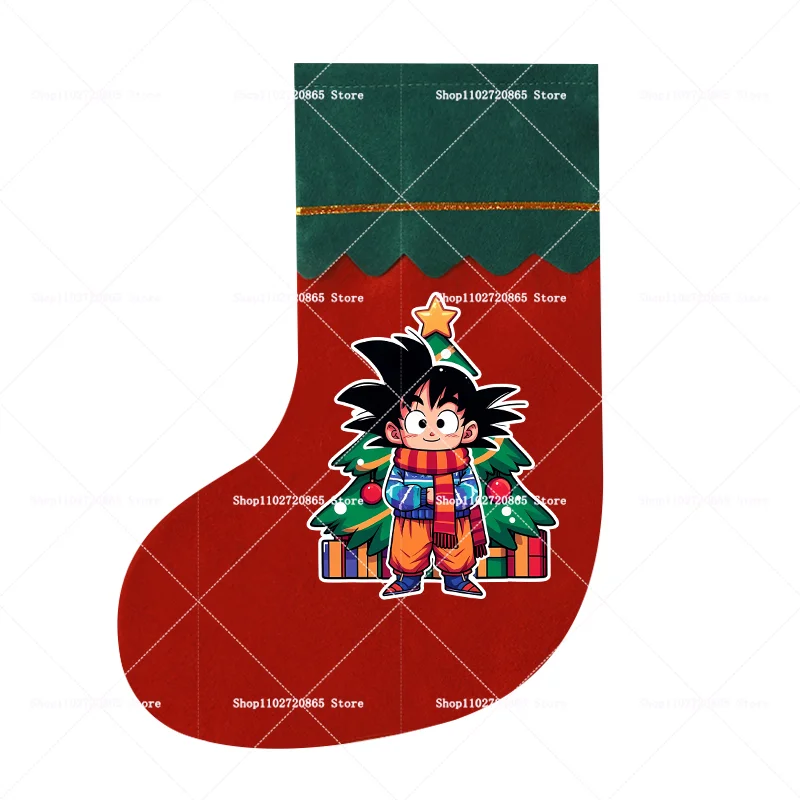Dragon Ball Christmas Stockings Cartoon Anime Goku Socks Boys Candy Cookie Storage Packet Christmas Home Decorations Xmas Gift