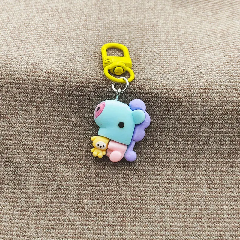 Mode Schlüsselbund Nette BT21 TATA COOKY Schlüsselanhänger für Frauen Tasche Anhänger Schmuck Schmuckstück Mädchen Auto Schlüssel Ring Schlüssel