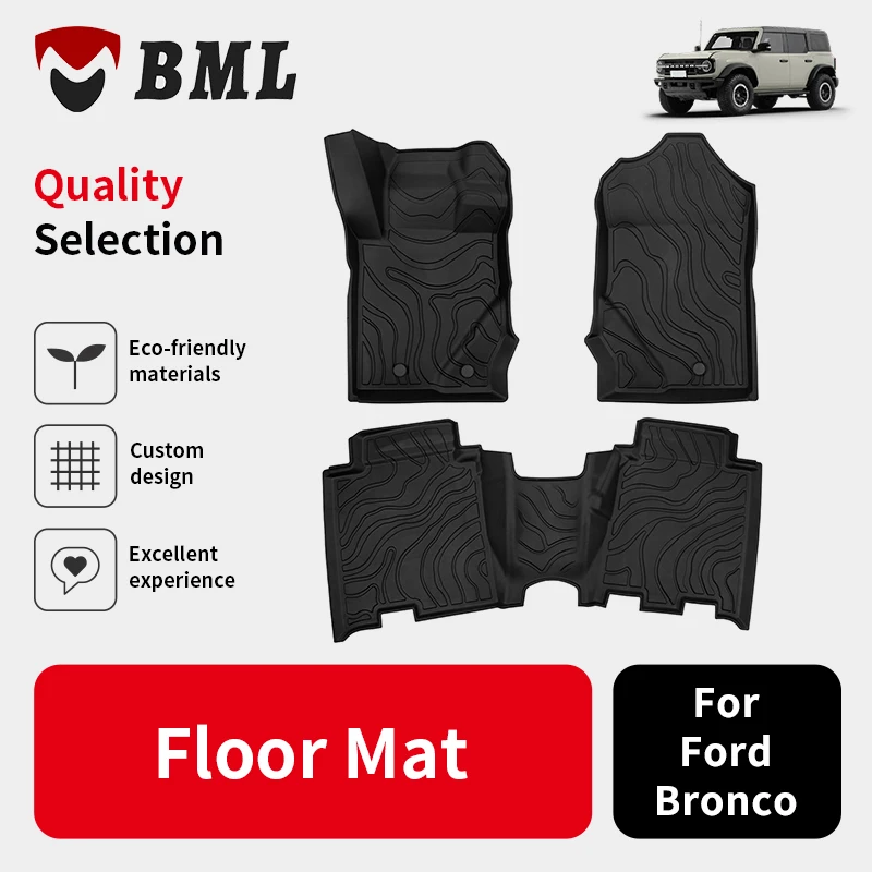 Rear BackRest Mat Rear Cargo Mat Floor Mat Compatible With 2021-2023 Ford Bronco US Model Off-Road Version US Model TPE