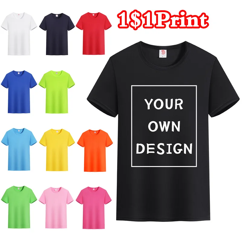 

Sports Quick Drying Short SleevedMen's And Women's Embroidered Logo Printed Pattern Personal Design Work Clothes Breathable