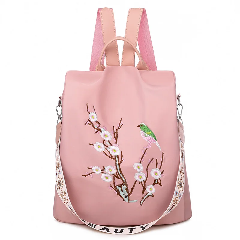 New Oxford Anti-theft Women Backpack Fashion Embroidery School Bag Large Capacity Backpack High Quality