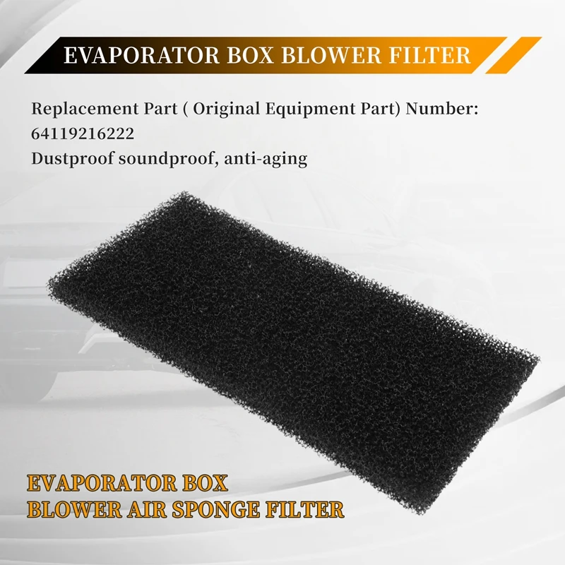 Car Evaporator Box Blower Air Conditioner Dustproof Sponge Filter For BMW 5/7 Series F18 10-17 F02 08-14 64119216222