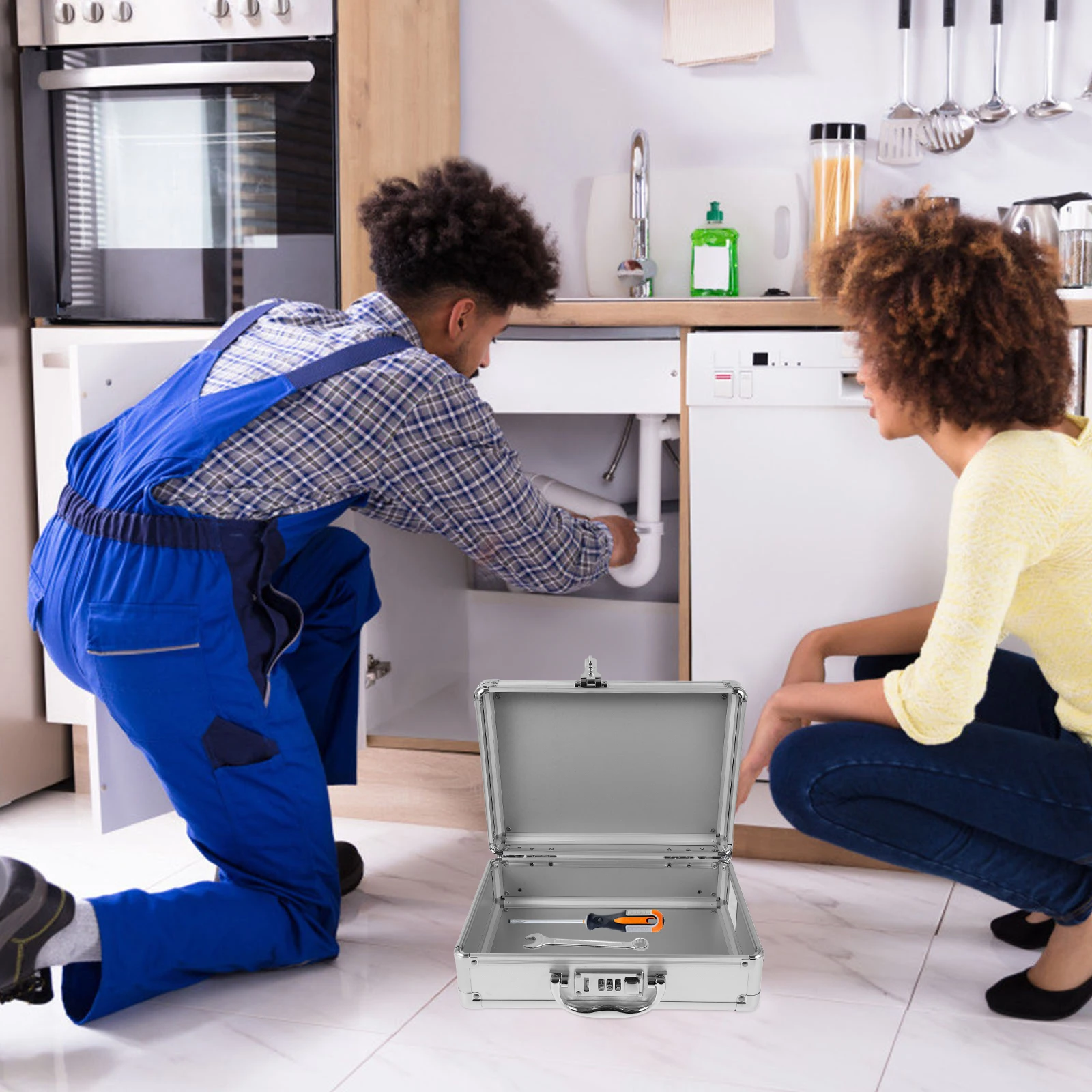 

Portable Tool Box Organizer Heavy Duty Aluminum Alloy Case For Outdoor Camping Fishing Hiking Storage Container Toolbox