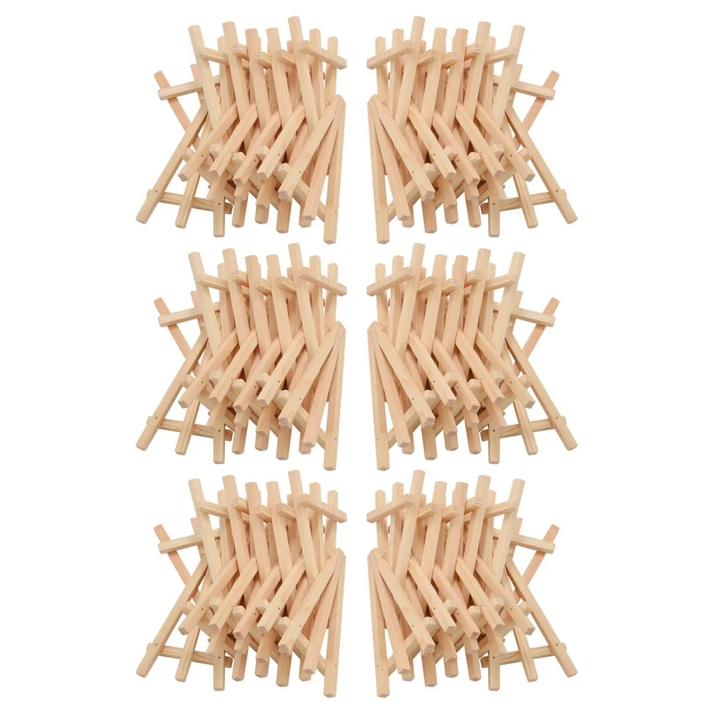 72 Pack Mini Wood Display Easel Wood Easels Set For Paintings Craft Small Acrylics Oil Projects