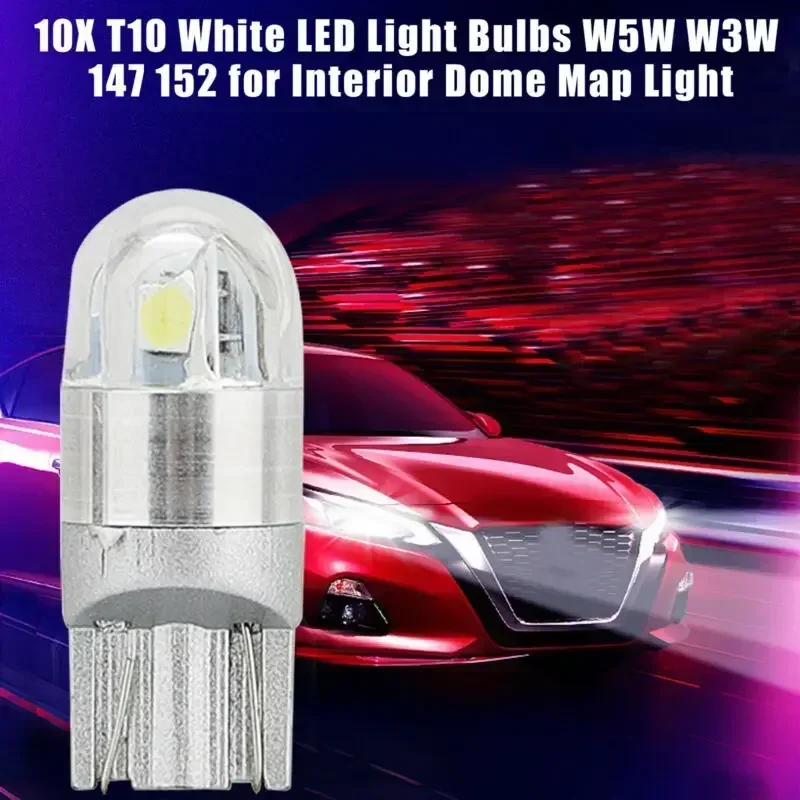 

10X White LED Light Bulbs T10 W5W W3W 194 168 Canbus Silica Bright White License Light Vehicle Interior Bulb Lamp 6000K NEW NE