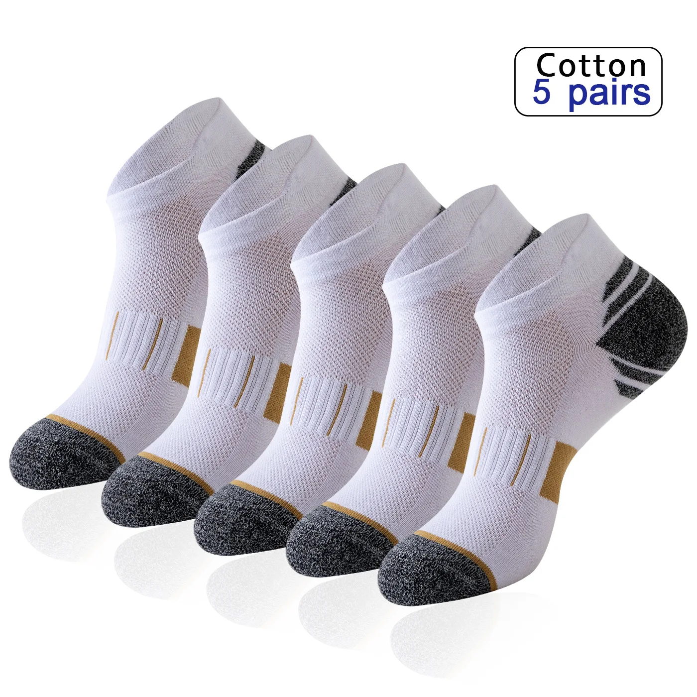 5Pairs Athletic Crew Dress Men Socks Short Sports sweat-absorbing Breathable odor-proof Run Men Outdoor Cycling 8W166