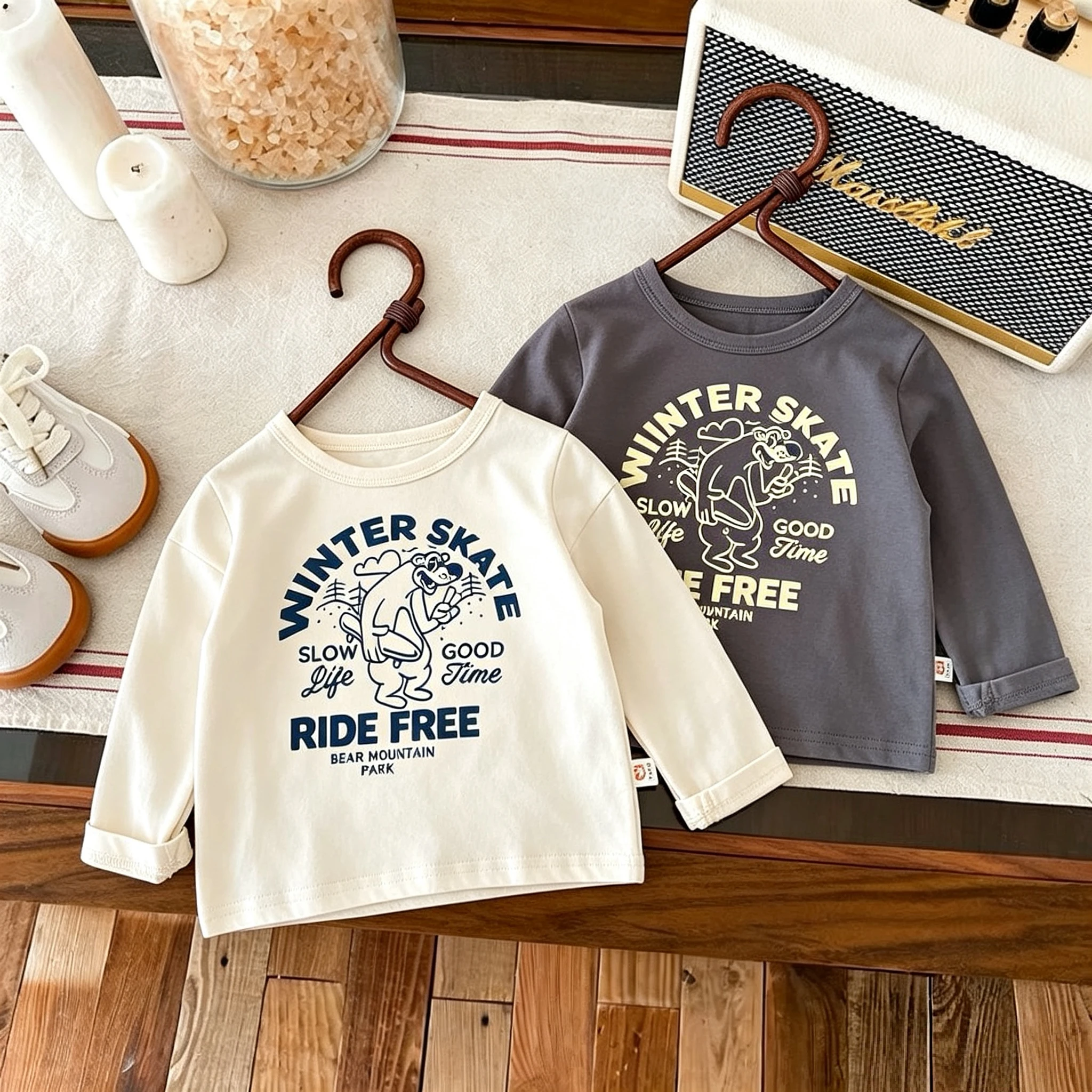 Boys Clothes Casual Printed Long Sleeve Tshirts Tops Children's Wear Autumn Round Collar Pullover Bottoming Shirts Kids Blouse